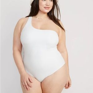 Old Navy One Shoulder White Swimsuit. NWT. Size XXL